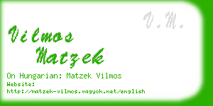 vilmos matzek business card